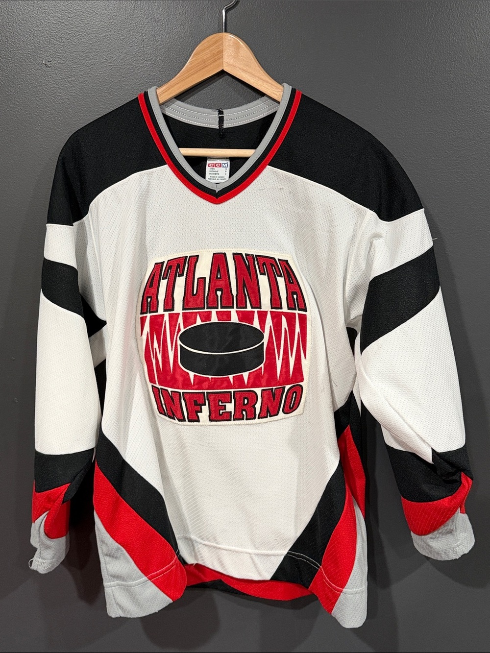 CCM Atlanta Inferno Red & White Hockey Sweatshirt Jersey Small